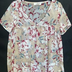 CiCi floral blouse: size Small